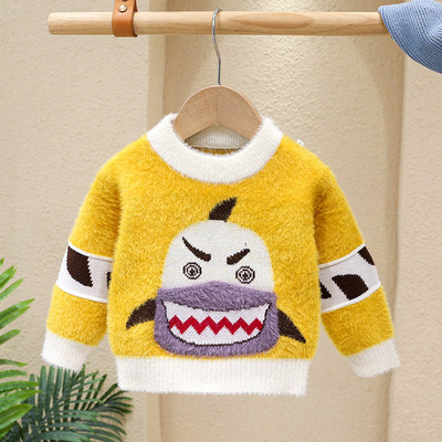 Naujo modelio vaikiškas megztinis su ovalia iškirpte - dviejų spalvų