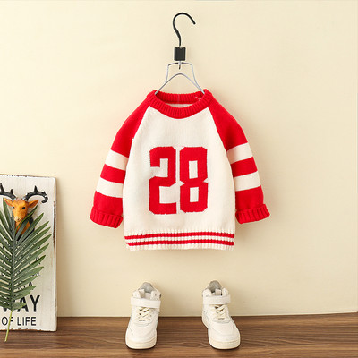 Vaikiškas megztinis berniukams ilgomis rankovėmis ir siuvinėjimu