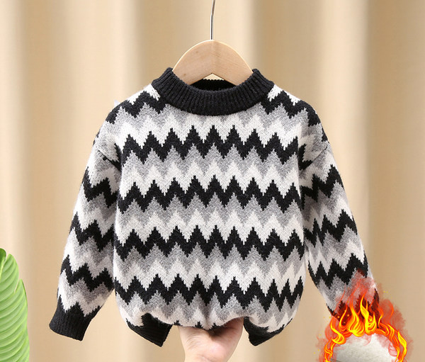 Kootud ovaalse kaelusega laste kampsun