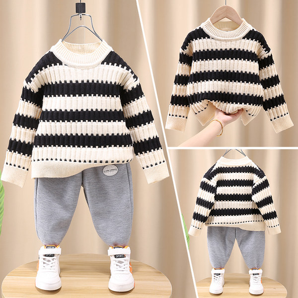 Pulover de iarna pentru baieti cu decolteu oval