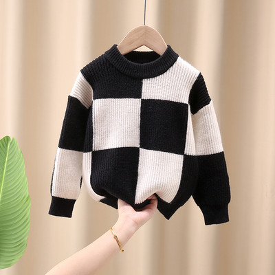 Dviejų spalvų vaikiškas megztinis berniukams