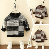 Pulover tricotat pentru copii cu gâtul rotund pentru băieți