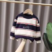 Pulover la modă cu mânecă lungă cu logo brodat pentru băieți