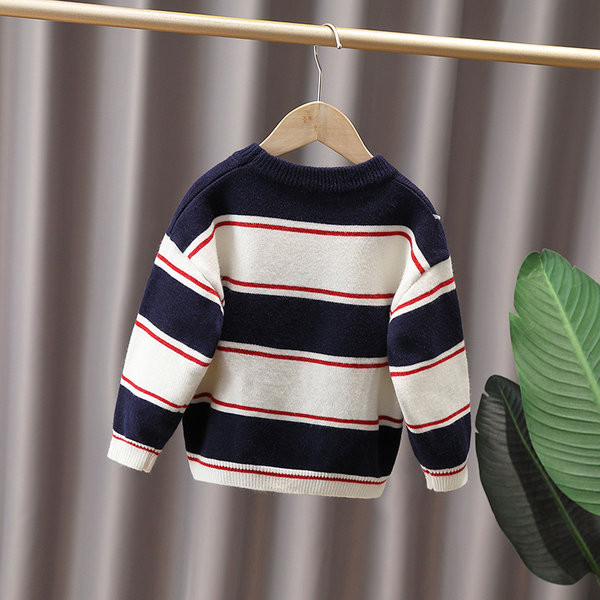 Pulover la modă cu mânecă lungă cu logo brodat pentru băieți