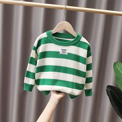Pulover cu decolteu în dungi pentru copii pentru băieți