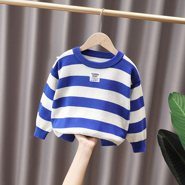Pulover cu decolteu în dungi pentru copii pentru băieți