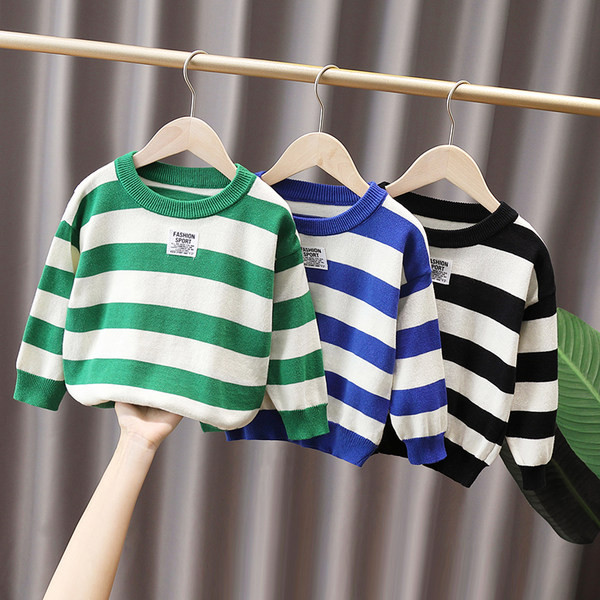 Pulover cu decolteu în dungi pentru copii pentru băieți