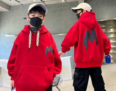 Pulover cu glugă cu model largi pentru băieți