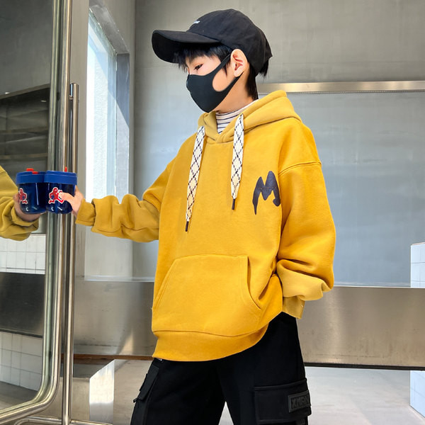 Pulover cu glugă cu model largi pentru băieți