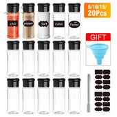 5/10/15/20 TK Vürtside purgid Soola- ja piprašeiker Maitseainepurgi vürtside organiseerija Plastikust grillmaitseaine köögividina tööriist