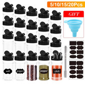 5/10/15/20 vnt. Druskos ir pipirų plaktuvai Prieskonių stiklainiai Prieskonių indelis Plastikas Be BPA Kanistrų rinkinys Virtuvinis cukraus dubuo