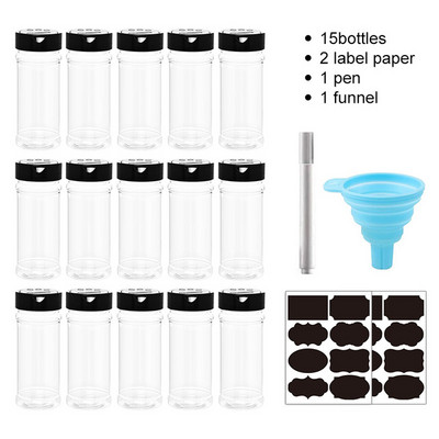 5/10/15/20 vnt. Druskos ir pipirų plaktuvai Prieskonių stiklainiai Prieskonių indelis Plastikas Be BPA Kanistrų rinkinys Virtuvinis cukraus dubuo