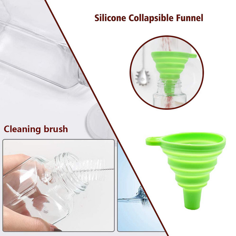 Stiklainiai prieskoniams 12vnt Stiklinis prieskonių tvarkytuvas Virtuvinės druskos ir pipirų plaktuvai su sijojamo purtytuvo dangteliu, lipdukais laikymo talpykla