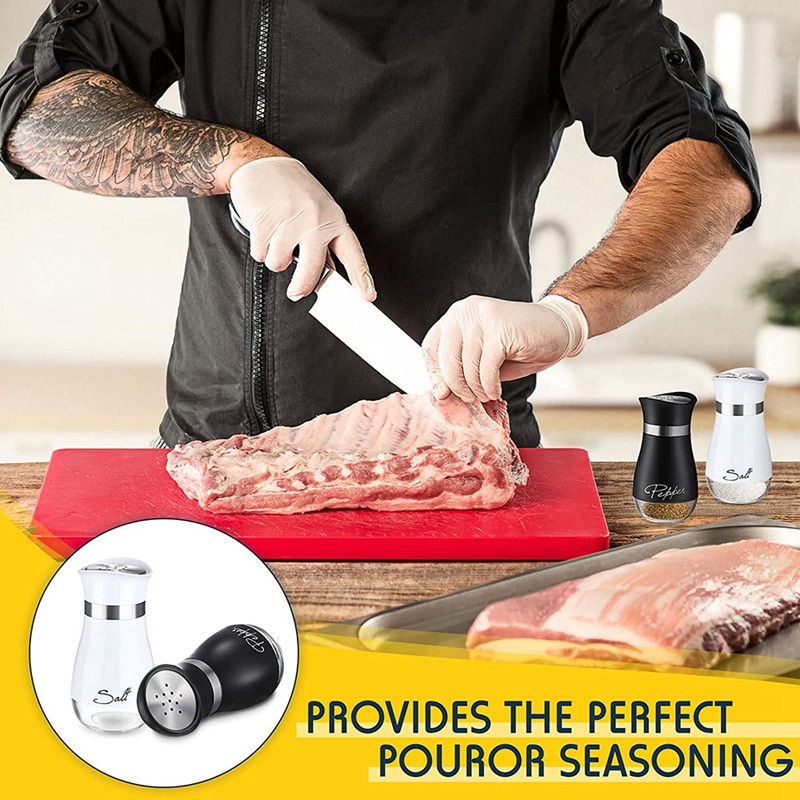 2-osaline soola- ja piprašeikerite reguleeritavate kallamisavadega vürtsijaotur, korduvtäidetavad piprašeikerid maitseainepurgid