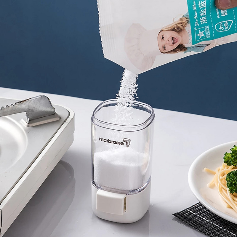 Presă de dozare de uz casnic Rezervor de stropire cu sare Control artefacte de bucătărie Cutie limitată de sare Cutie de condimente