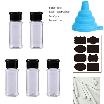 5-20 buc borcane din plastic de 100 ml pentru condimente Set de agitatoare de sare și piper Set borcan de condimente pentru grătar Cutie de piper Sticla de condimente Gadget de bucătărie