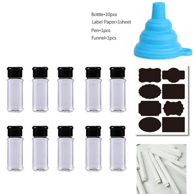 5-20 buc borcane din plastic de 100 ml pentru condimente Set de agitatoare de sare și piper Set borcan de condimente pentru grătar Cutie de piper Sticla de condimente Gadget de bucătărie