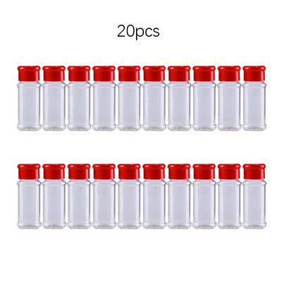 5-20 buc borcane din plastic de 100 ml pentru condimente Set de agitatoare de sare și piper Set borcan de condimente pentru grătar Cutie de piper Sticla de condimente Gadget de bucătărie