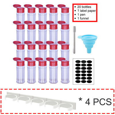 5/10/15/20 kom Staklenke za začine s naljepnicama Plastične prozirne posude za boce za začine za začine Papar Sol Cocina kuhinjske staklenke za začine