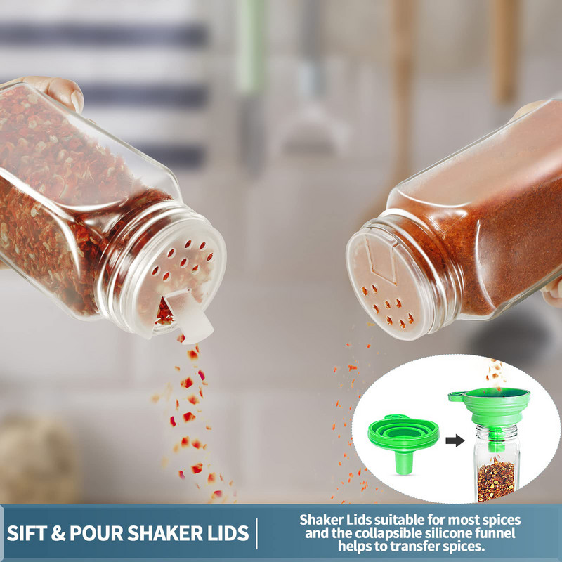 Borcane pentru condimente 12 buc. Organizator de bucătărie Raft pentru condimente Set de vase de condimente Sare și piper Instrumente pentru condimente Sticle Seturi de gadgeturi de bucătărie