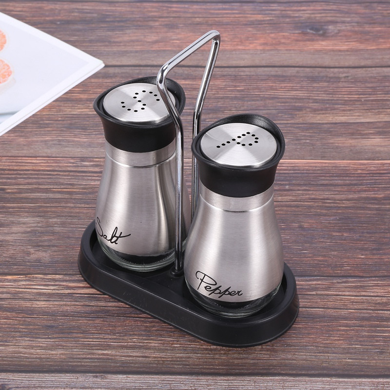 Só- és borsszóró készlet - Kiváló minőségű rozsdamentes acél üvegfenékkel és 4 hüvelykes állvánnyal - 4 hüvelyk x 6 hüvelyk x 2 hüvelyk, 4 Oz.