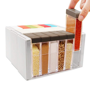 Кухненски буркан за подправки Кутия за подправки Кухненски буркан за съхранение на подправки Прозрачна кутия за сол на прах Инструмент
