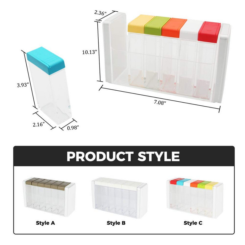 Konyhai Fűszertartó Fűszerdoboz Konyhai Fűszertároló Palackok Átlátszó Sópor Doboz Szerszám