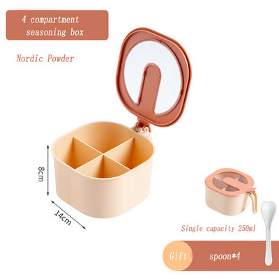 Sütőtök fűszeres dobozok Só-bors fűszeres üveg fedővel Átlátszó fűszertartó edény fűszertároló doboz Konyhai fűszeres doboz
