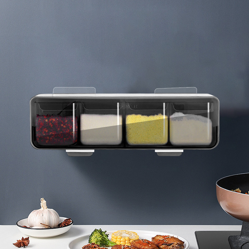 Konyhai Fűszertartó Só Cukor Fűszerdoboz Fűszerdobozok Fűszertároló polc Falra szerelhető fűszerszervező 200ml-es tárolódoboz