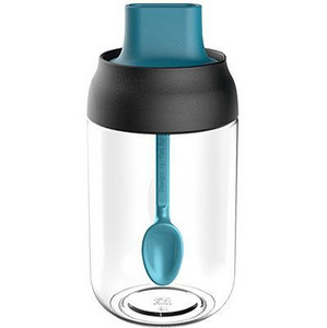 250 ml-es Fűszerüveg kupak Lezárt Cruet Fűszeres Fűszeres tégelyek Fedős Kanál fűszerekhez Borspalackok Sószórók Konyhai tároló