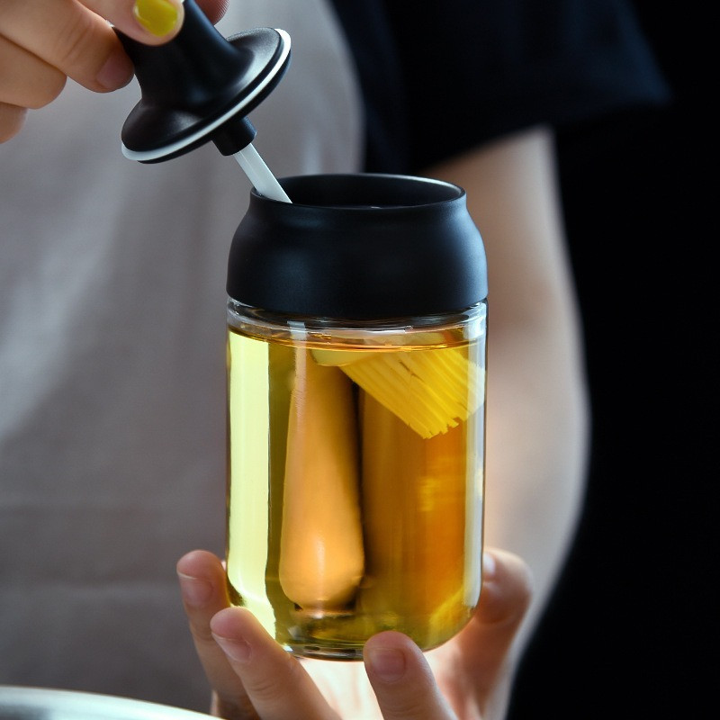 250 ml-es Fűszerüveg kupak Lezárt Cruet Fűszeres Fűszeres tégelyek Fedős Kanál fűszerekhez Borspalackok Sószórók Konyhai tároló