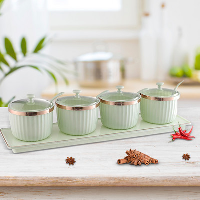 Cutie de condimente de glutamat monosodic de sare de lux Sarer de sare de lux Set de combinație de condimente cutie de condimente