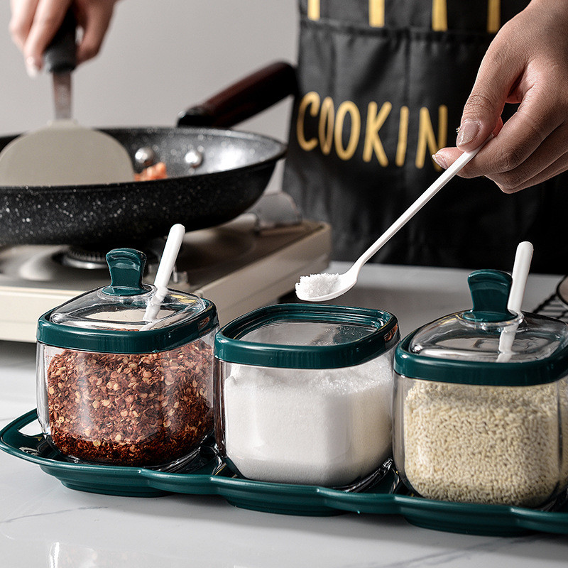 Cutie de condimente de glutamat monosodic de sare de lux Sarer de sare de lux Set de combinație de condimente cutie de condimente