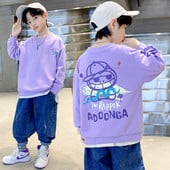 Hanorac loose-fit imprimat cu gâtul turn pentru băieți