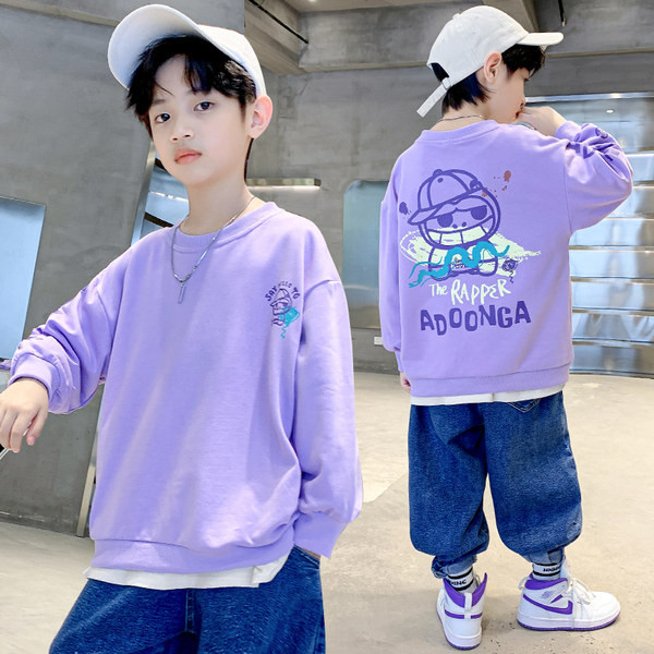 Hanorac loose-fit imprimat cu gâtul turn pentru băieți