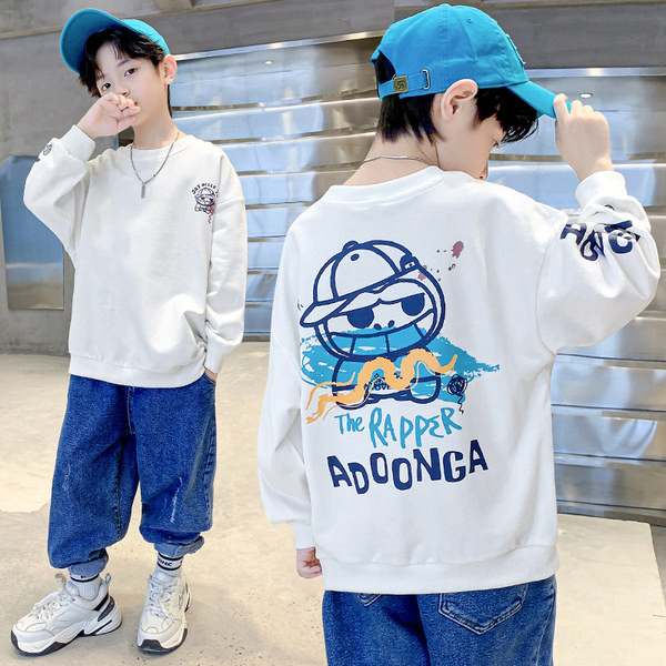 Hanorac loose-fit imprimat cu gâtul turn pentru băieți