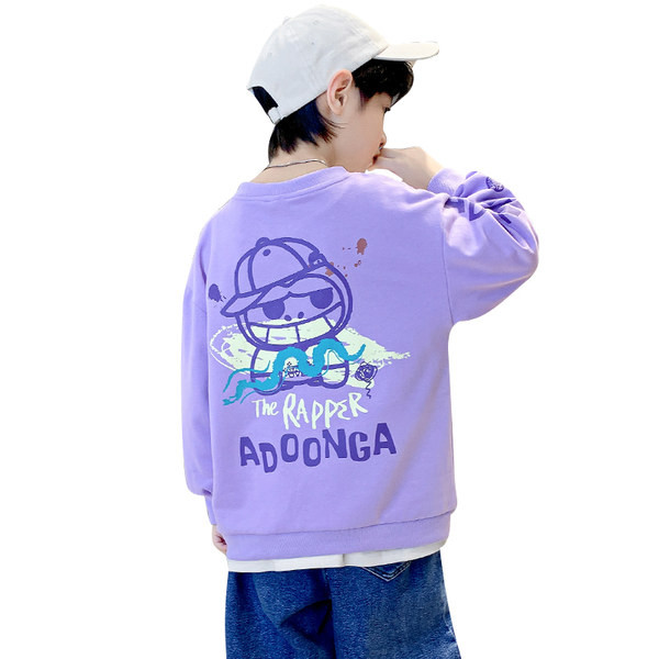 Hanorac loose-fit imprimat cu gâtul turn pentru băieți