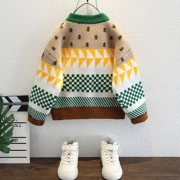 Pulover modern pentru copii cu gât rotund - pentru băieți