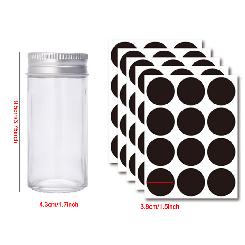 Borcane de sticlă pentru condimente Container cu etichete Autocolante Sticla de condimente pentru grătar Gatit piper sare Sticle de depozitare