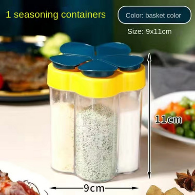 Ízesítő tégelyek integrált 5 rács Só- és borsszórók Konyhai fűszerdoboz kültéri grillfűszeres tégely Gyógynövény- és fűszereszközök