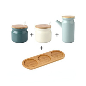 Suport pentru condimente din ceramică nordică Saliera Piper Oțet Sticlă de ulei Zahăr Chili Cutie Condimente Condimente Set Borcane de depozitare Bucătărie de acasă