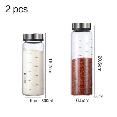 Set de sticle de condimente sigilate, model cu mai multe găuri, borcan de condimente de sticlă, sare de bucătărie, accesorii de bucătărie rezistente la umiditate