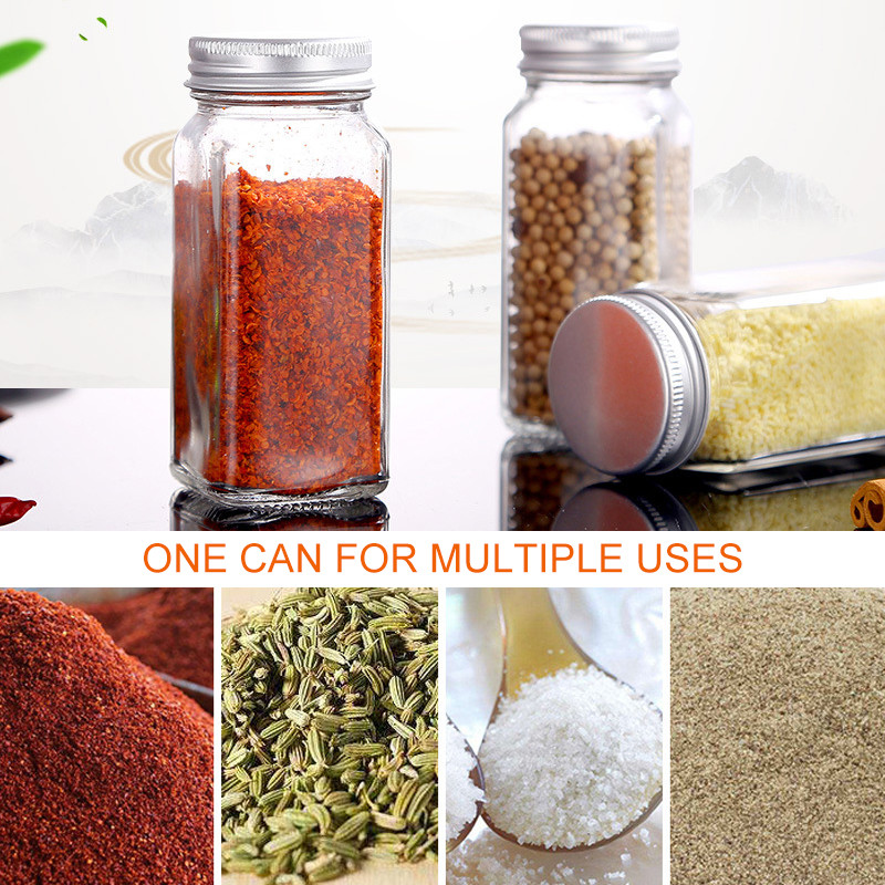 8/10/12 vnt Žolelių stiklainis Stikliniai prieskonių stiklainiai pagardų buteliukas Prieskonių organizatorius Druskos ir pipirų virtuvės prieskonių prieskonių organizatorius Žolelių stiklainis