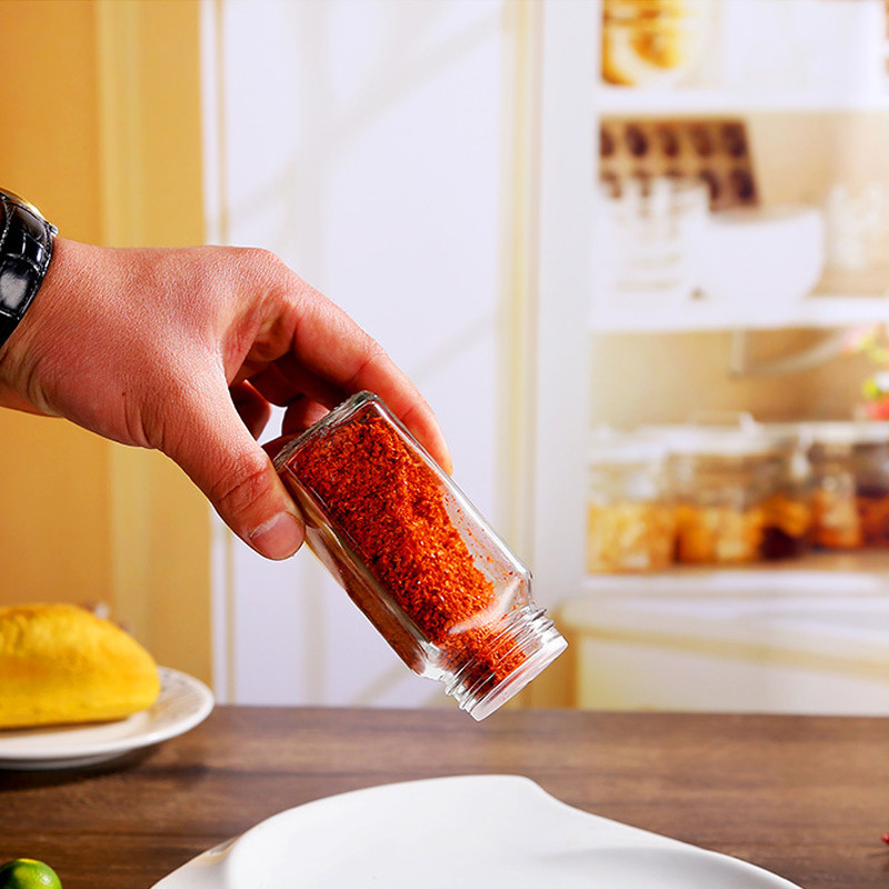 8/10/12 vnt Žolelių stiklainis Stikliniai prieskonių stiklainiai pagardų buteliukas Prieskonių organizatorius Druskos ir pipirų virtuvės prieskonių prieskonių organizatorius Žolelių stiklainis