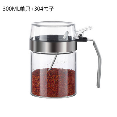 YOMDID fűszerező edény üveges fűszer tároló doboz só bors cukor ízesítő tartály PP fedéllel konyhai kellékek