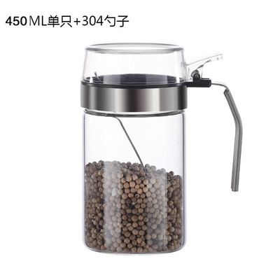 YOMDID fűszerező edény üveges fűszer tároló doboz só bors cukor ízesítő tartály PP fedéllel konyhai kellékek