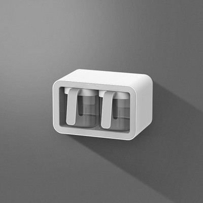 Prie sienos montuojamas prieskonių stovas, cukraus dubenėlis, druskos plaktuvas, prieskonių talpykla virtuvės reikmenų laikymo rinkinys, prieskonių dėžutė