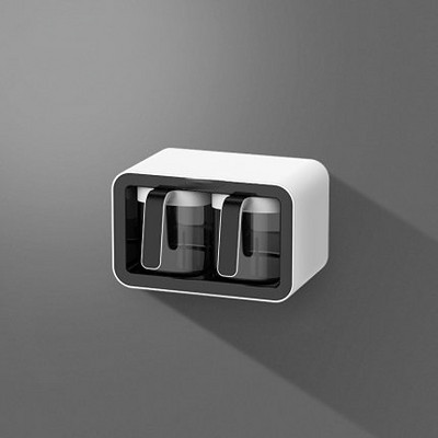 Prie sienos montuojamas prieskonių stovas, cukraus dubenėlis, druskos plaktuvas, prieskonių talpykla virtuvės reikmenų laikymo rinkinys, prieskonių dėžutė