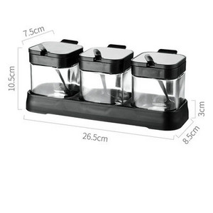 Cutie de condimente Combinație Borcan de condimente Sticlă Salină MSG Menaj Bucătărie Cutie de depozitare Cereale uscate Rezervor Sticle de ulei Set gadget