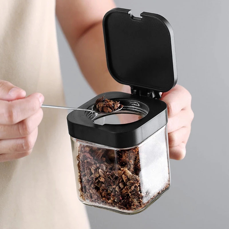 Cutie de condimente Combinație Borcan de condimente Sticlă Salină MSG Menaj Bucătărie Cutie de depozitare Cereale uscate Rezervor Sticle de ulei Set gadget